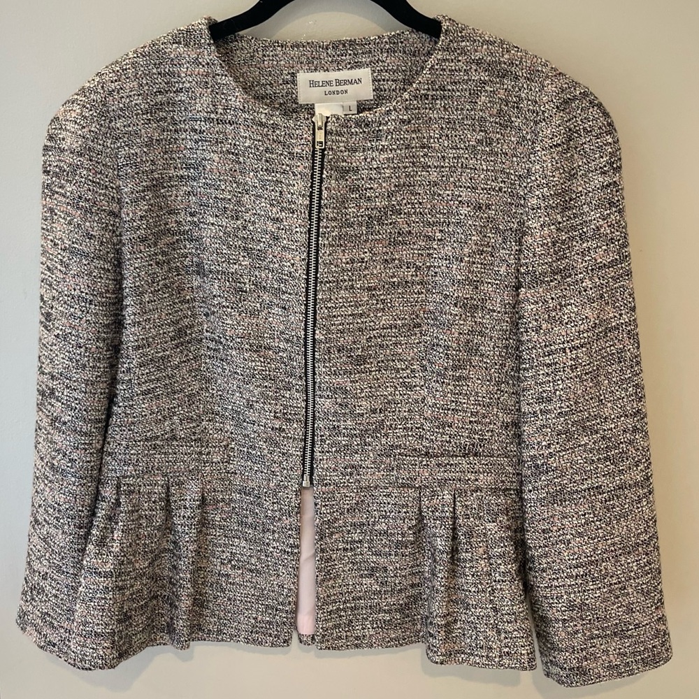 Helene Berman London tweed peplum jacket-size large